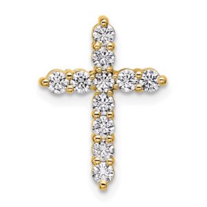14k 1/2ct Lab Grown Diamond VS/SI+ G+ Comp Cross Chain Slide Pendant