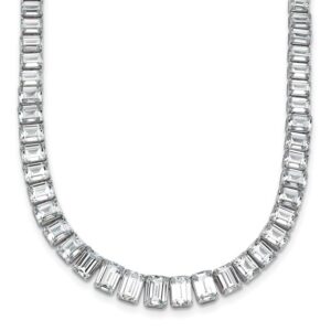 14kw 29 1/6ct Lab Grown Dia VS/SI+ G+ 17in Emerald Grad Tennis Necklace