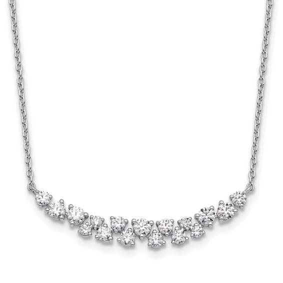 14kw 7/8ct Lab Grown Diamond VS/SI+ G+ Comp 18in Fashion Bar Necklace