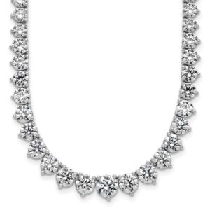 14kw 27 3/4ct Cert Lab Grown Dia VS+ F+ 20in Graduated Tennis Necklace