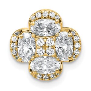 14k 1 1/8ct Lab Grown Diamond VS/SI+ G+ Comp Cluster Chain Slide Pendant