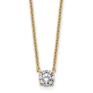 14k 1/2ct Lab Grown Dia VS+ F+ Round Comp 4 Prong 18in Solitaire Necklace