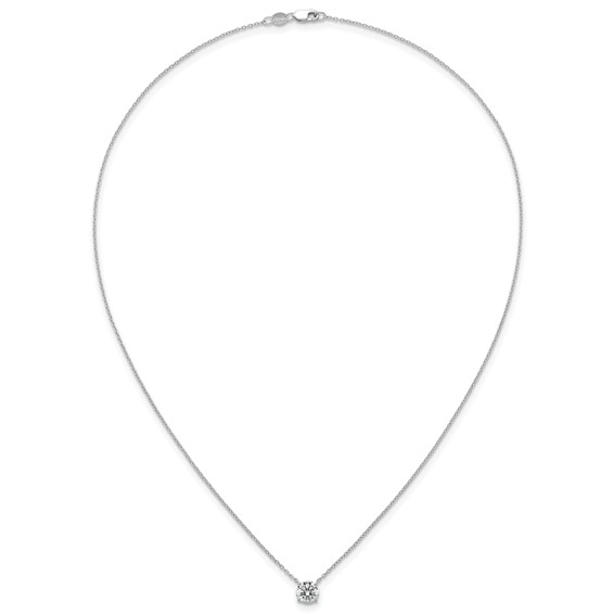 14kw 1ct Lab Grown Dia VS+ F+ Comp 4 Prong 18in Solitaire Necklace - Image 4
