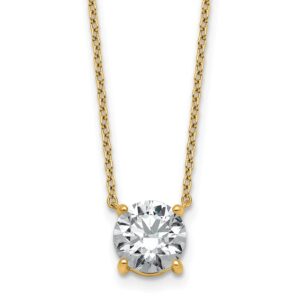 14k 1 1/2ct Cert Lab Grown Dia VS+ F+ Comp 4 Prong 18in Solitaire Necklace