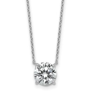 14kw 2ct Lab Grown Dia VS+ F+ Comp 4 Prong 18in Solitaire Necklace