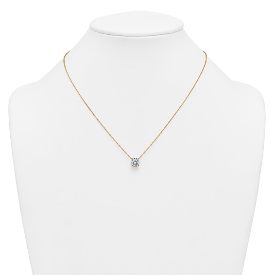 14k 2ct Lab Grown Dia VS+ F+ Round Comp 4 Prong 18in Solitaire Necklace - Image 3
