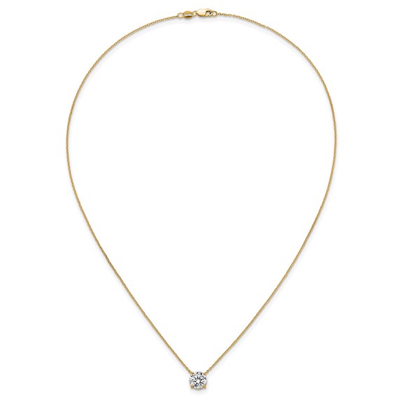 14k 2ct Lab Grown Dia VS+ F+ Round Comp 4 Prong 18in Solitaire Necklace - Image 4