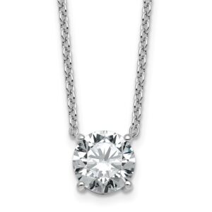 14kw 2 1/2ct Lab Grown Dia VS+ F+ Comp 4 Prong 18in Solitaire Necklace
