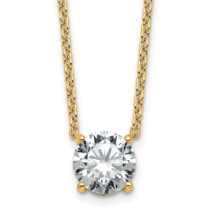 14k 2 1/2ct Lab Grown Dia VS+ F+ Comp 4 Prong 18in Solitaire Necklace