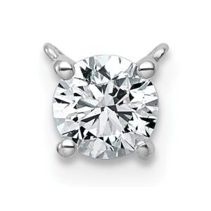 14kw 1/2ct Lab Grown Dia VS+ F+ Round Comp 4 Prong Chain Slide Pendant