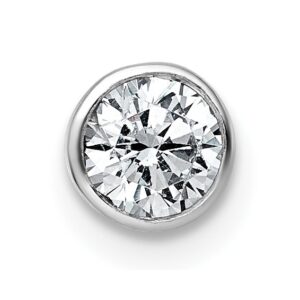 14kw 1/2ct Lab Grown Dia VS+ F+ Round Comp Bezel Set Chain Slide Pendant