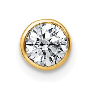 14k 1/2ct Lab Grown Dia VS+ F+ Round Comp Bezel Set Chain Slide Pendant
