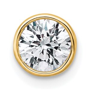 14k 3/4ct Lab Grown Dia VS+ F+ Round Comp Bezel Set Chain Slide Pendant