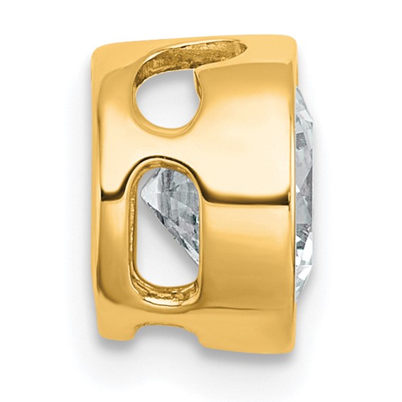 14k 1 1/2ct Cert Lab Grown Dia VS+ F+ Round Comp Bezel Set Chain Slide Pend - Image 2