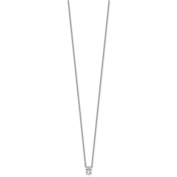 14kw 1/4ct Lab Grown Dia VS+ F+ Oval Comp 18in 4 Prong Pendant Necklace - Image 2