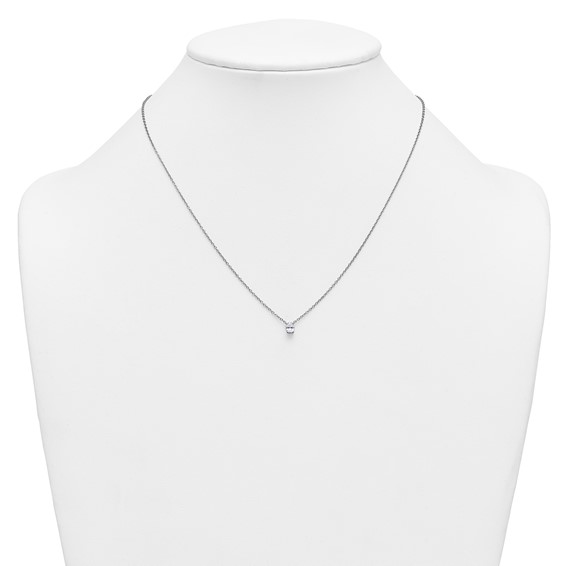14kw 1/4ct Lab Grown Dia VS+ F+ Oval Comp 18in 4 Prong Pendant Necklace - Image 3