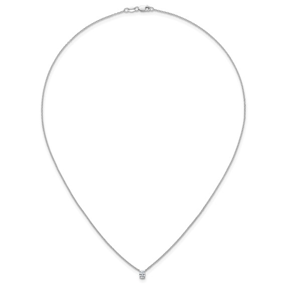 14kw 1/4ct Lab Grown Dia VS+ F+ Oval Comp 18in 4 Prong Pendant Necklace - Image 4