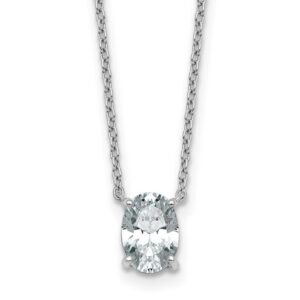 14kw 1ct Lab Grown Dia VS+ F+ Oval Comp 18in Pendant Necklace