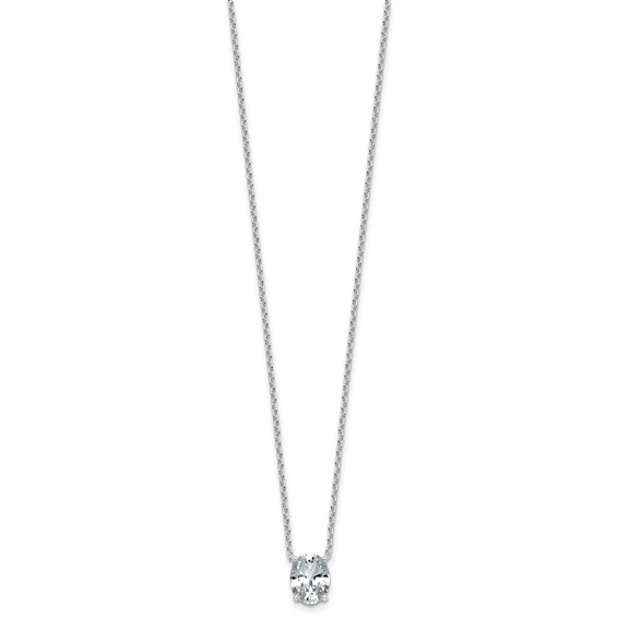 14kw 1 1/2ct Lab Grown Dia VS+ F+ Oval Comp 18in Pendant Necklace - Image 2