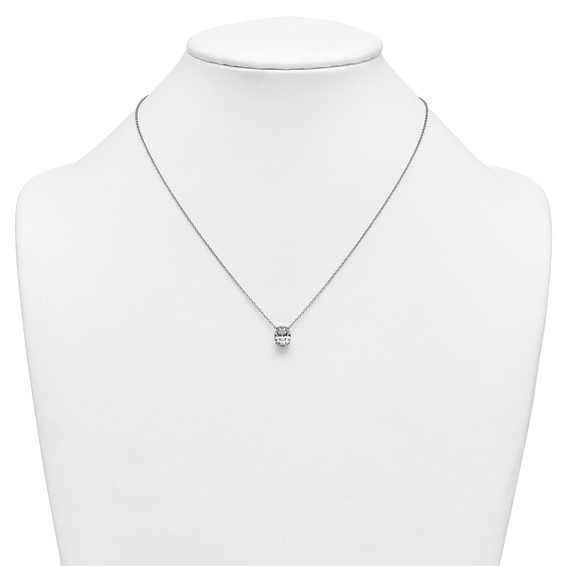 14kw 1 1/2ct Lab Grown Dia VS+ F+ Oval Comp 18in Pendant Necklace - Image 3