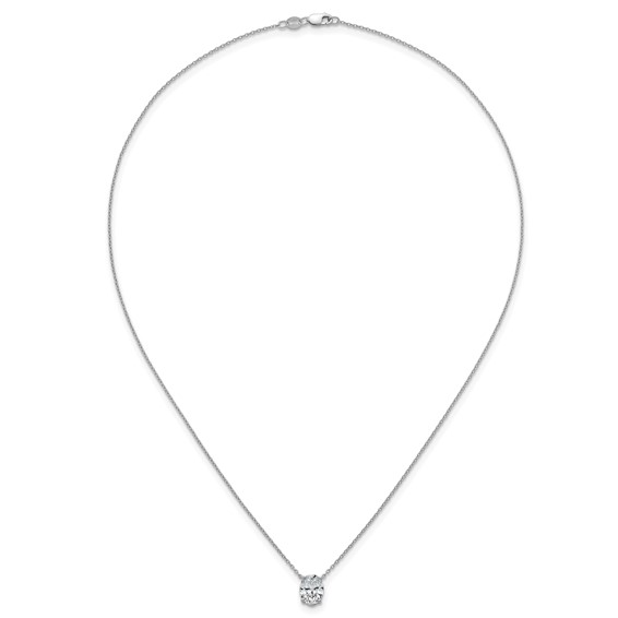 14kw 1 1/2ct Lab Grown Dia VS+ F+ Oval Comp 18in Pendant Necklace - Image 4