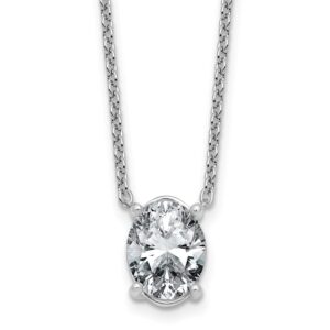 14kw 3ct Lab Grown Diamond VS+ F+ Oval Comp 18in Pendant Necklace