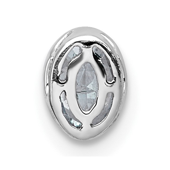 14kw 3/8ct Lab Grown Dia VS+ F+ Oval Comp Bezel Set Chain Slide Pendant - Image 3