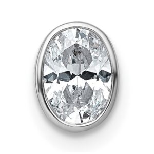 14kw 5/8ct Lab Grown Dia VS+ F+ Oval Comp Bezel Set Chain Slide Pendant