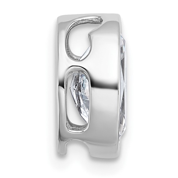 14kw 2ct Cert Lab Grown Dia VS+ F+ Oval Comp Bezel Set Chain Slide Pendant - Image 2