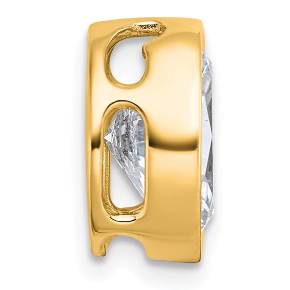 14k 2 1/2ct Lab Grown Dia VS+ F+ Oval Comp Bezel Set Chain Slide Pendant - Image 2