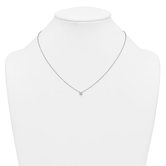 14kw 1/4ct Lab Grown Dia VS+ F+ Princess Comp 18in Pendant Necklace - Image 3