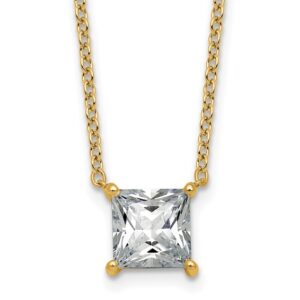 14k 2 1/2ct Lab Grown Dia VS+ F+ Princess Comp 18in Pendant Necklace
