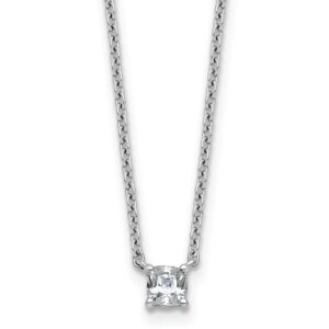 14kw 1/4ct Lab Grown Dia VS+ F+ Cushion Comp 18in Pendant Necklace