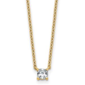 14k 1/4ct Lab Grown Dia VS+ F+ Cushion Comp 18in Pendant Necklace