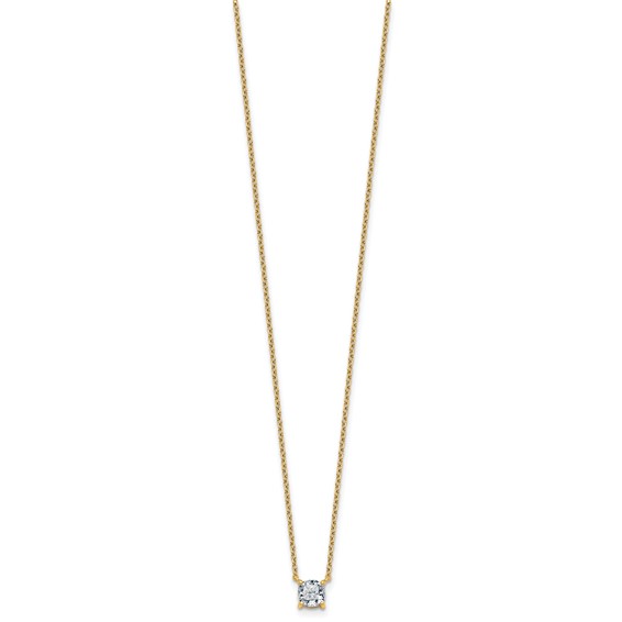 14k 3/4ct Lab Grown Dia VS+ F+ Cushion Comp 18in Pendant Necklace - Image 2