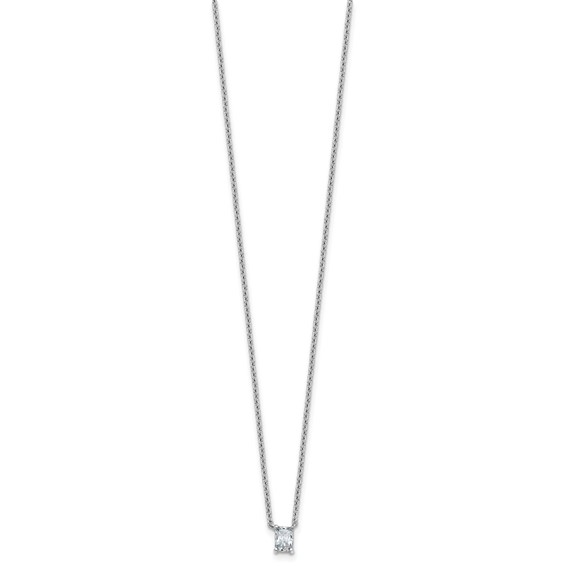 14kw 1/4ct Lab Grown Diamond VS+ F+ Radiant Comp 18in Pendant Necklace - Image 2