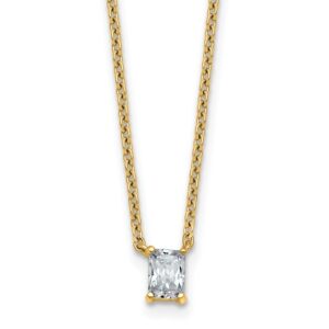 14k 1/4ct Lab Grown Diamond VS+ F+ Radiant Comp 18in Pendant Necklace