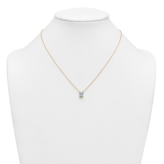 14k 1 1/2ct Lab Grown Diamond VS+ F+ Radiant Comp 18in Pendant Necklace - Image 3