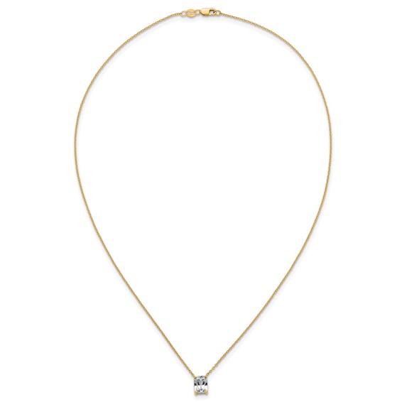 14k 1 1/2ct Lab Grown Diamond VS+ F+ Radiant Comp 18in Pendant Necklace - Image 4