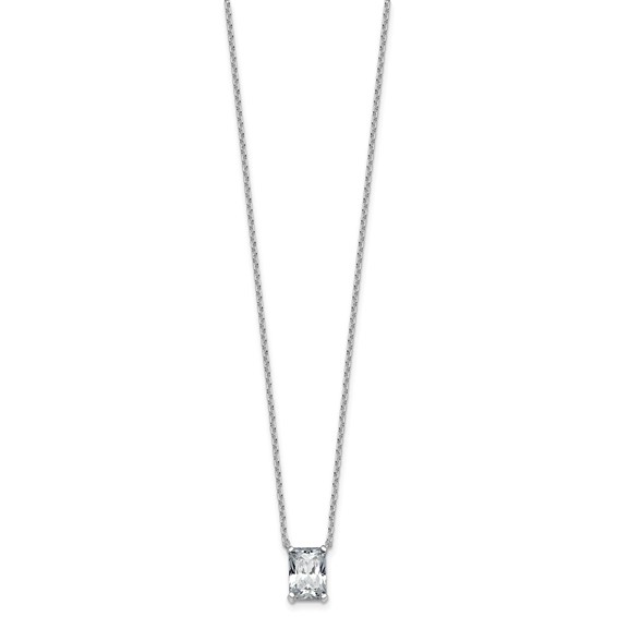 14kw 2ct Lab Grown Diamond VS+ F+ Radiant Comp 18in Pendant Necklace - Image 2