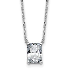 14kw 2ct Lab Grown Diamond VS+ F+ Radiant Comp 18in Pendant Necklace