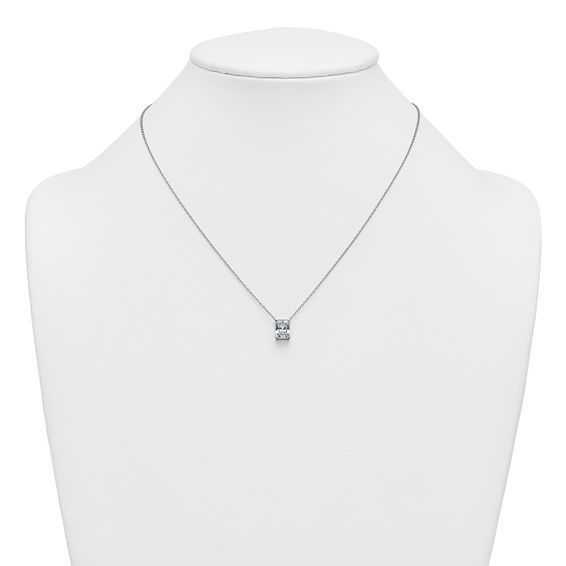 14kw 2ct Lab Grown Diamond VS+ F+ Radiant Comp 18in Pendant Necklace - Image 3