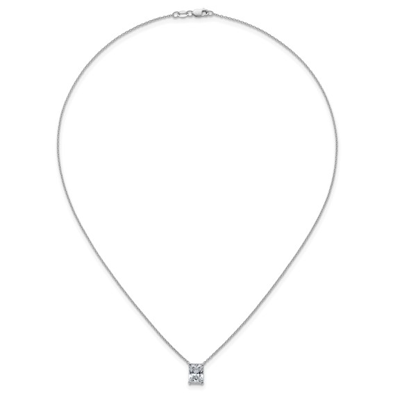 14kw 2ct Lab Grown Diamond VS+ F+ Radiant Comp 18in Pendant Necklace - Image 4