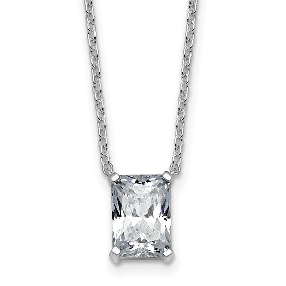 14kw 2ct Lab Grown Diamond VS+ F+ Radiant Comp 18in Pendant Necklace
