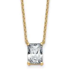 14k 2ct Lab Grown Diamond VS+ F+ Radiant Comp 18in Pendant Necklace