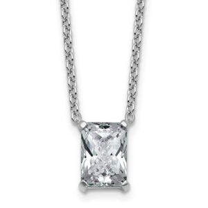 14kw 2 1/2ct Cert Lab Grown Dia VS+ F+ Radiant Comp 18in Pendant Necklace