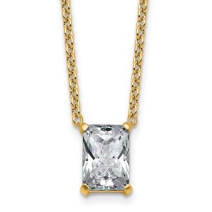 14k 2 1/2ct Lab Grown Diamond VS+ F+ Radiant Comp 18in Pendant Necklace