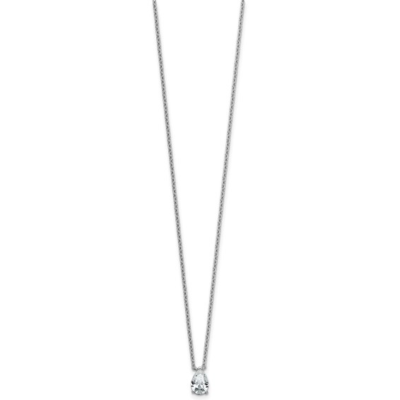14kw 1/2ct Lab Grown Diamond VS+ F+ Pear Comp 18in Pendant Necklace - Image 2