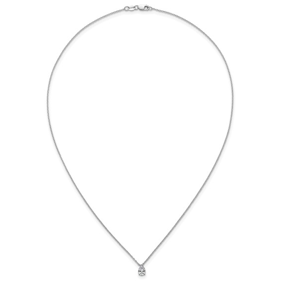 14kw 1/2ct Lab Grown Diamond VS+ F+ Pear Comp 18in Pendant Necklace - Image 4