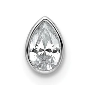 14kw 1/4ct Lab Grown Diamond VS+ F+ Pear Comp Bezel Chain Slide